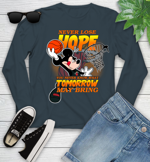 Miami Heat NBA Basketball Mickey Disney Never Lose Hope Youth Long Sleeve 9