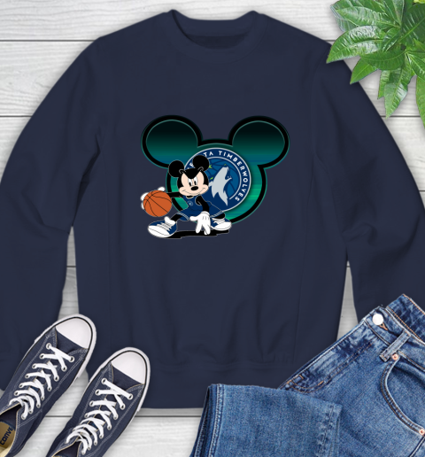NBA Minnesota Timberwolves Mickey Mouse Disney Basketball Sweatshirt 3