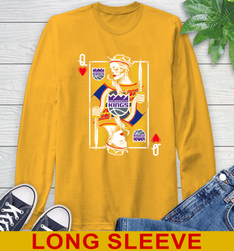NBA Basketball Sacramento Kings The Queen Of Hearts Card Shirt Long Sleeve T-Shirt 2