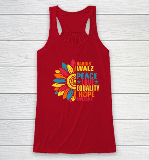 Equality Hope Diversity Kamala Harris Waltz Peace Love Racerback Tank 3