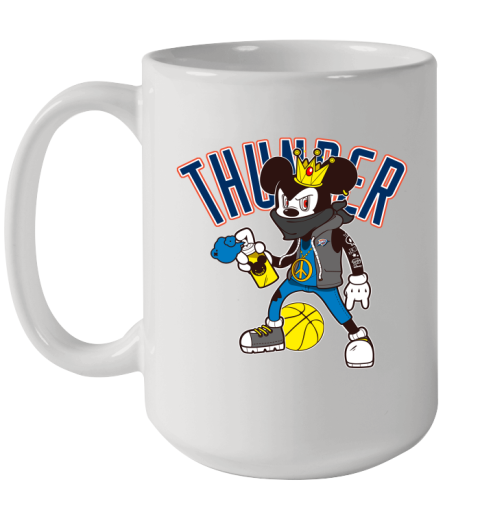 Oklahoma City Thunder NBA Basketball Mickey Peace Sign Sports Ceramic Mug 15oz
