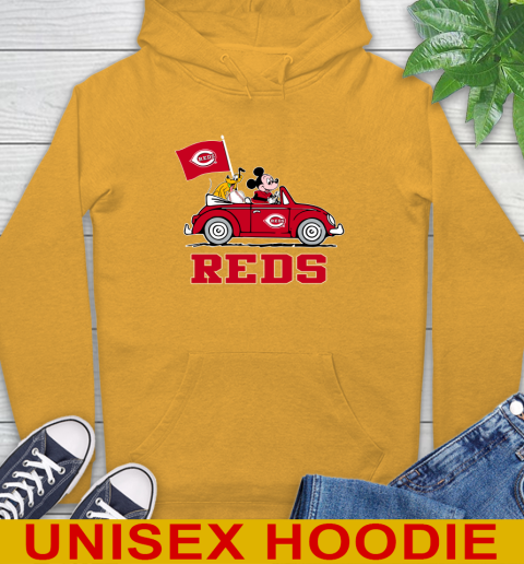 MLB Baseball Cincinnati Reds Pluto Mickey Driving Disney Shirt Hoodie 3