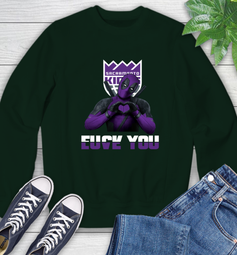 NBA Sacramento Kings Deadpool Love You Fuck You Basketball Sports Sweatshirt 12
