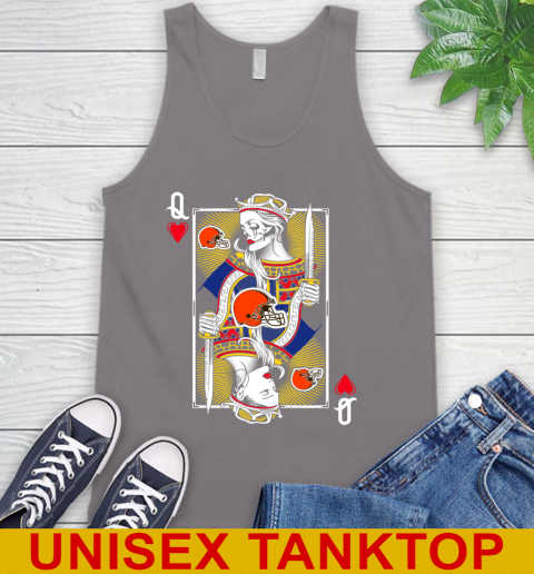 NFL Football Cleveland Browns The Queen Of Hearts Card Shirt Tank Top 6
