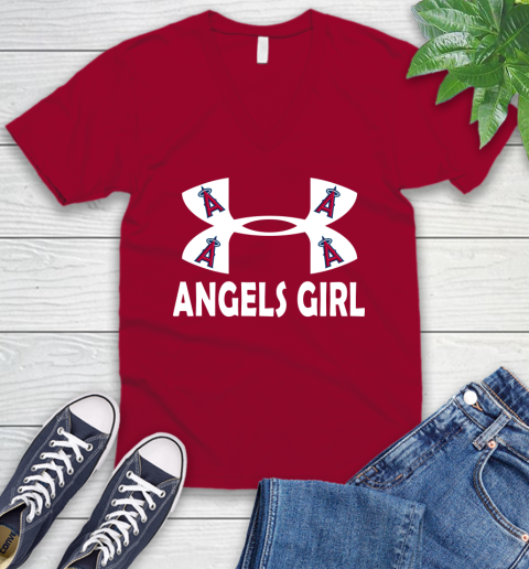MLB Los Angeles Angels Under Armour Baseball Sports V-Neck T-Shirt 7
