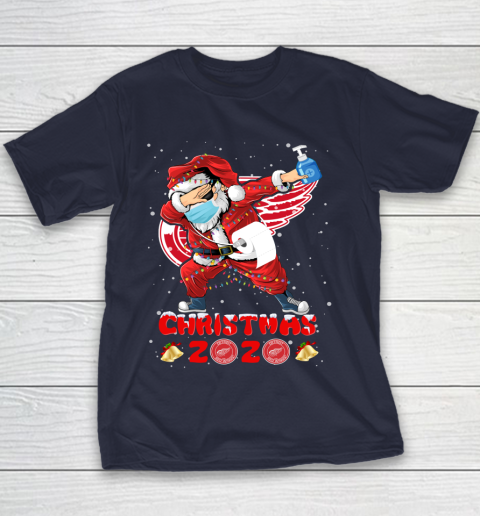 Detroit Red Wings Funny Santa Claus Dabbing Christmas 2020 NHL Youth T-Shirt 2
