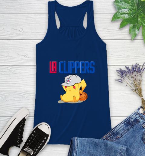 NBA Pikachu Basketball Sports Los Angeles Clippers Racerback Tank 9