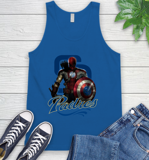 MLB Captain America Thor Spider Man Hawkeye Avengers Endgame Baseball San Diego Padres Tank Top 5