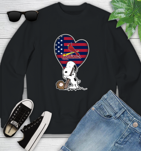 St.Louis Cardinals MLB Baseball The Peanuts Movie Adorable Snoopy Youth Sweatshirt 2