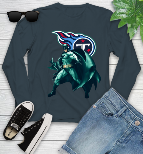 NFL Batman Football Sports Tennessee Titans Youth Long Sleeve 8