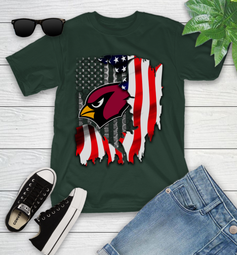 Arizona Cardinals NFL Football American Flag Youth T-Shirt 5