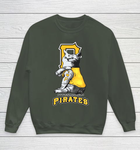 MLB Baseball My Cat Loves Pittsburgh Pirates Youth Sweatshirt 8