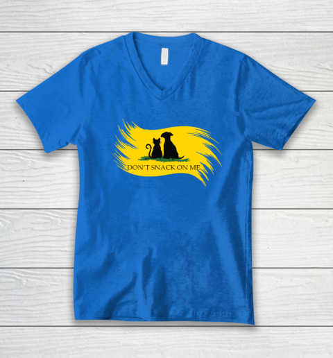 Don't Snack on Me Funny Cats Dogs, Pet V-Neck T-Shirt 4