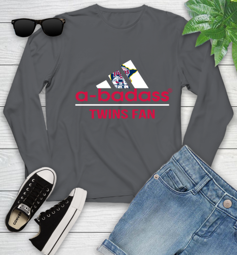 MLB A Badass Minnesota Twins Fan Adidas Baseball Sports Youth Long Sleeve 9