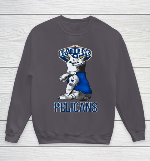 NBA Basketball My Cat Loves New Orleans Pelicans Youth Sweatshirt 5