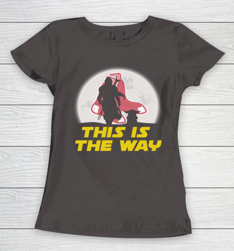 Boston Red Sox MLB Baseball Star Wars Yoda And Mandalorian This Is The Way Women's T-Shirt 7