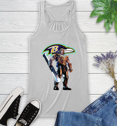 NFL Thanos Gauntlet Avengers Endgame Football Baltimore Ravens Racerback Tank