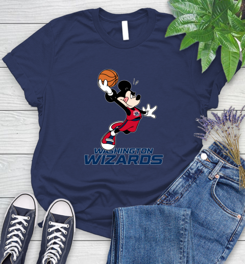 NBA Basketball Washington Wizards Cheerful Mickey Mouse Shirt Women's T-Shirt 12