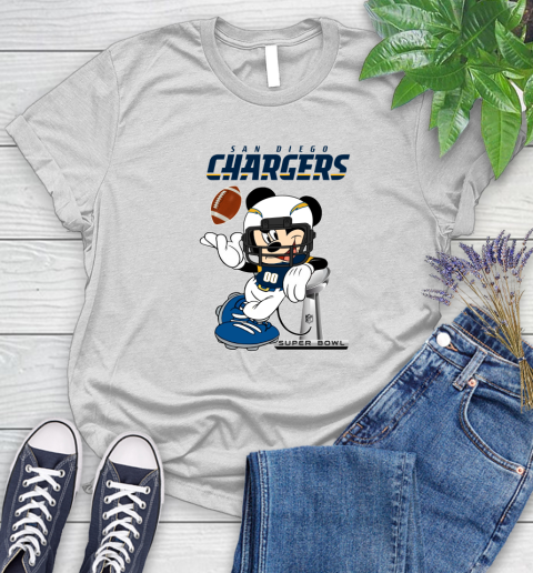 NFL San diego chargers Mickey Mouse Disney Super Bowl Football T Shirt Women's T-Shirt