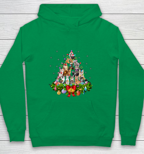 Funny Cat Christmas Tree Xmas Gifts Youth Hoodie 4