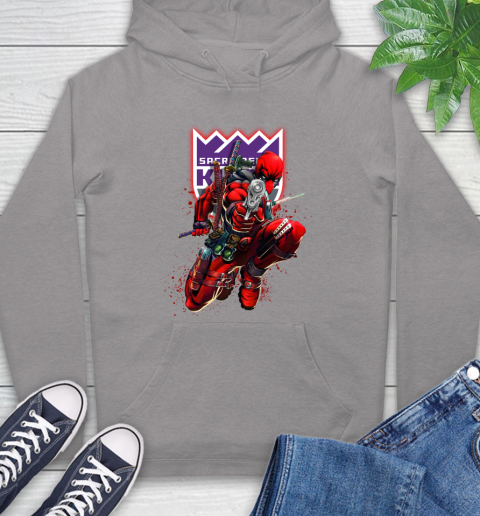 NBA Deadpool Marvel Comics Sports Basketball Sacramento Kings Hoodie 6