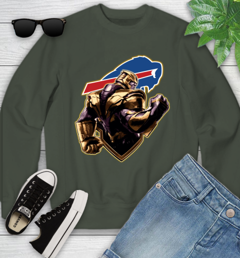 NFL Thanos Avengers Endgame Football Sports Buffalo Bills Youth Sweatshirt 10