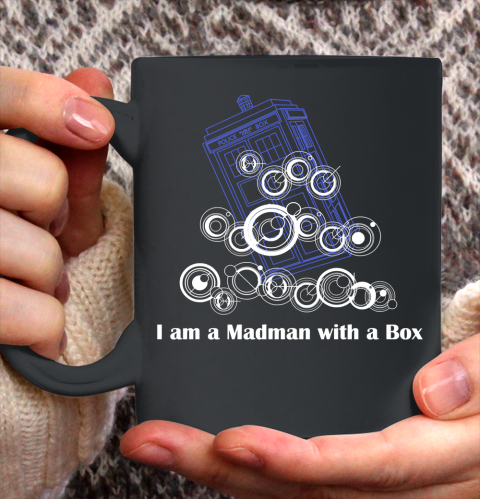 Doctor Who Shirt I am a Madman with a Box  Timelord Writing Ceramic Mug 11oz