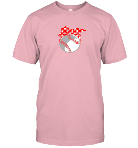 hpnm baseball sport mom red polka dot bandana jersey t shirt 60 front pink