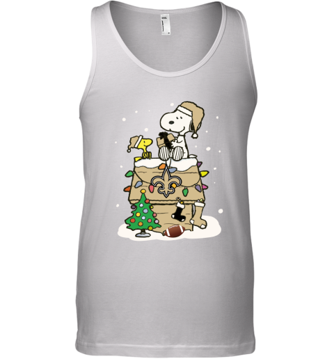 A Happy Christmas With New Orleans Saints Snoopy Tank Top