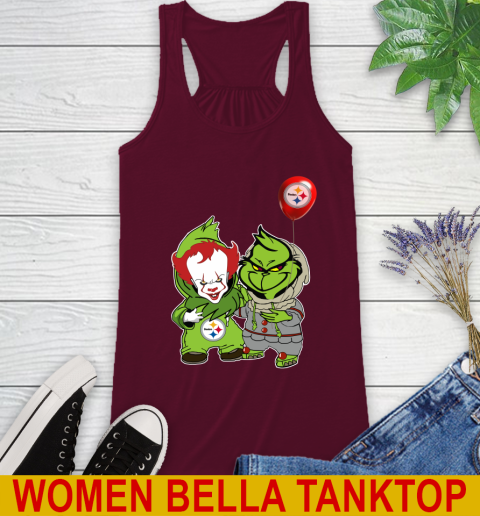 Pittsburgh Steelers Baby Pennywise Grinch Christmas NFL Football Racerback Tank 3