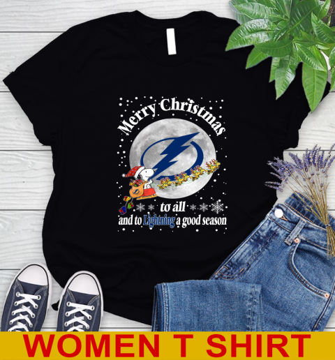 Tampa Bay Lightning Merry Christmas To All And To Lightning A Good Season NHL Hockey Sports Women's T-Shirt