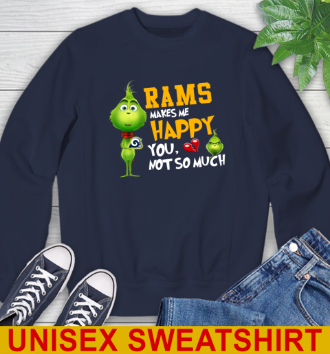 NFL Los Angeles Rams Makes Me Happy You Not So Much Grinch Football Sports Sweatshirt 2