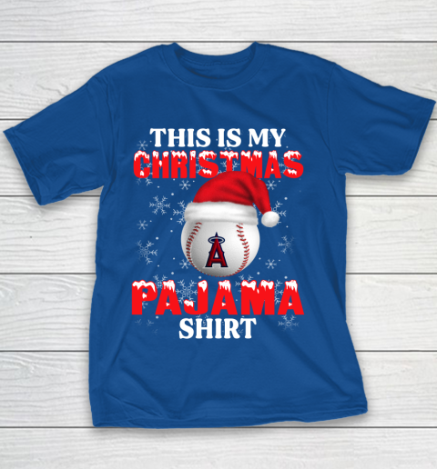 Los Angeles Angels This Is My Christmas Pajama Shirt MLB Youth T-Shirt 6