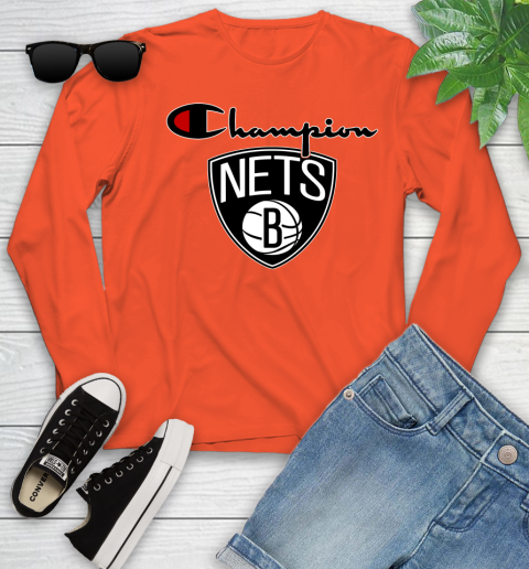 NBA Basketball Brooklyn Nets Champion Shirt Youth Long Sleeve 2