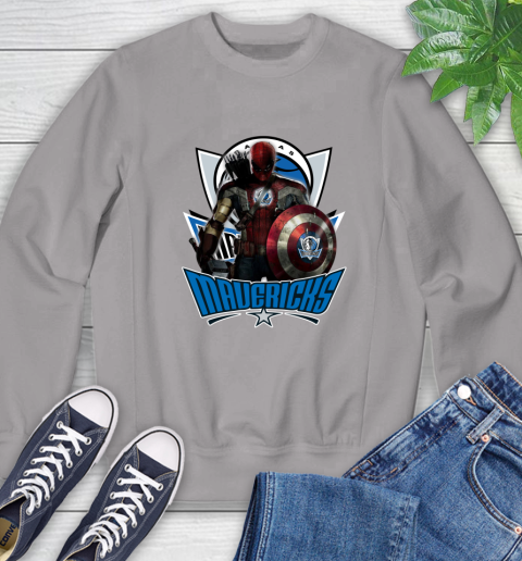 Dallas Mavericks NBA Basketball Captain America Thor Spider Man Hawkeye Avengers Sweatshirt 5