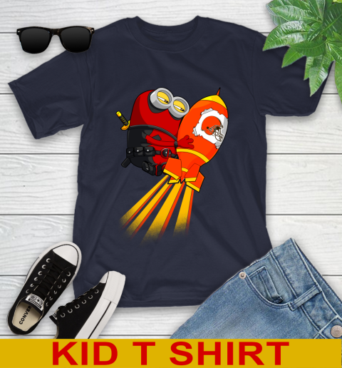 NFL Football Cleveland Browns Deadpool Minion Marvel Shirt Youth T-Shirt 3 NFL Football Cleveland Browns Deadpool Minion Marvel Shirt Youth T-Shirt - Image 3