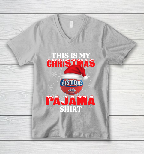 Detroit Pistons This Is My Christmas Pajama Shirt NBA V-Neck T-Shirt 3