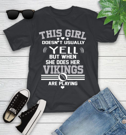 Minnesota Vikings NFL Football I Yell When My Team Is Playing Youth T-Shirt