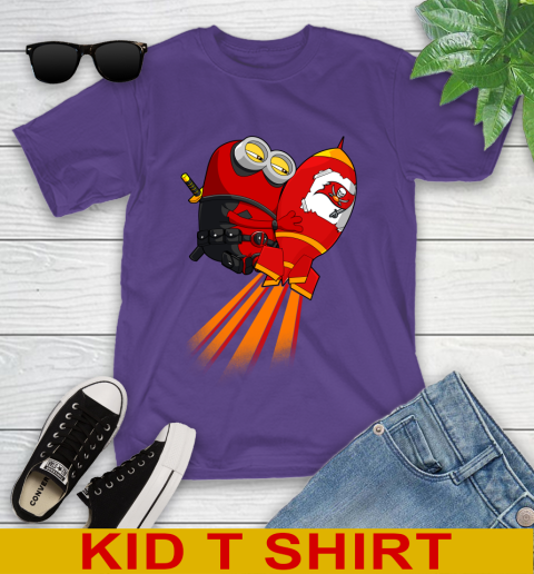 NFL Football Tampa Bay Buccaneers Deadpool Minion Marvel Shirt Youth T-Shirt 3