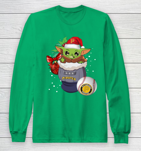 Pittsburgh Pirates Christmas Baby Yoda Star Wars Funny Happy MLB Long Sleeve T-Shirt 7