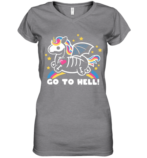 Unicorn Go To Hell Women S V Neck T Shirt Cheap T Shirts Store