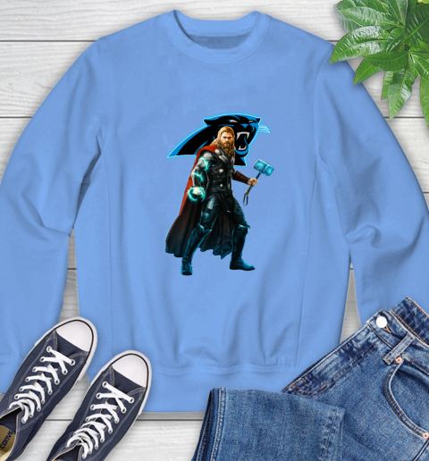 NFL Thor Avengers Endgame Football Carolina Panthers Sweatshirt 11