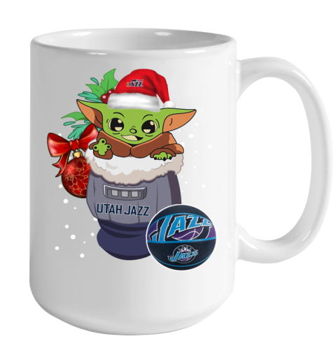 Utah Jazz Christmas Baby Yoda Star Wars Funny Happy NBA Color Changing Mug 15oz 2