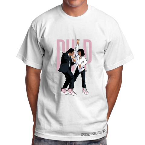 Air Jordan 12 ice cream Matching Sneaker Tshirt Pulp Fiction Dance Pink and White Jordan Tshirt