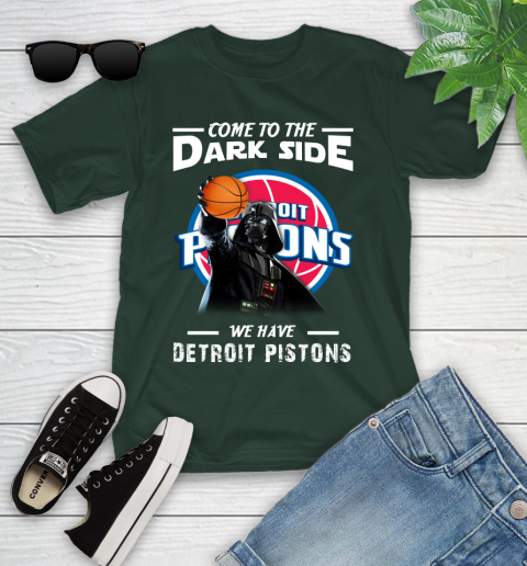 NBA Come To The Dark Side We Have Detroit Pistons Star Wars Darth Vader Basketball Youth T-Shirt 5