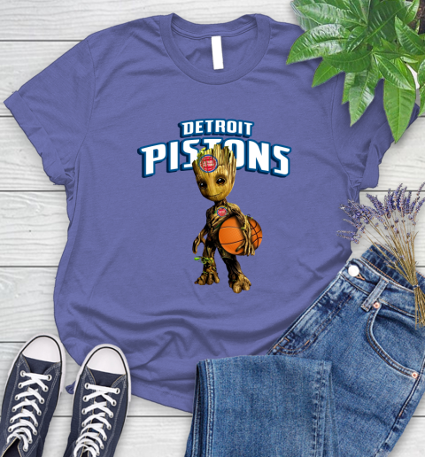 Detroit Pistons NBA Basketball Groot Marvel Guardians Of The Galaxy Women's T-Shirt 11