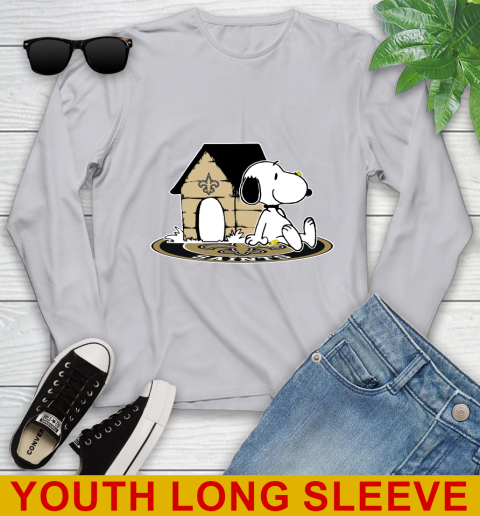 NFL Football New Orleans Saints Snoopy The Peanuts Movie Shirt Youth Long Sleeve 6