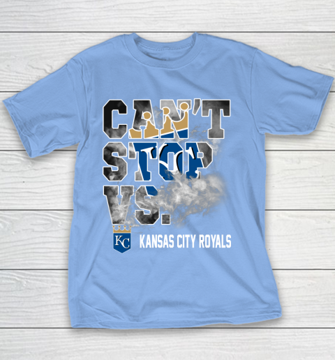 MLB Kansas City Royals Baseball Can't Stop Vs Kansas City Royals Youth T-Shirt 8