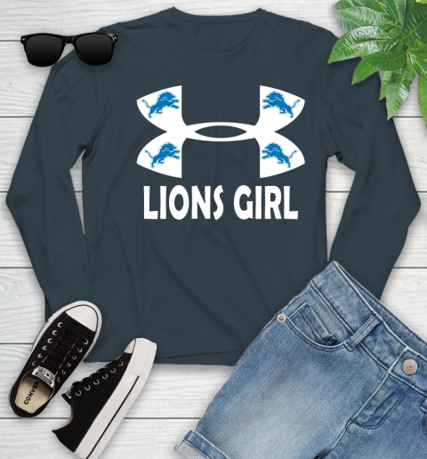 NFL Detroit Lions Girl Under Armour Football Sports Youth Long Sleeve 9