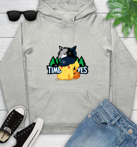 NBA Pikachu Basketball Sports Minnesota Timberwolves Youth Hoodie